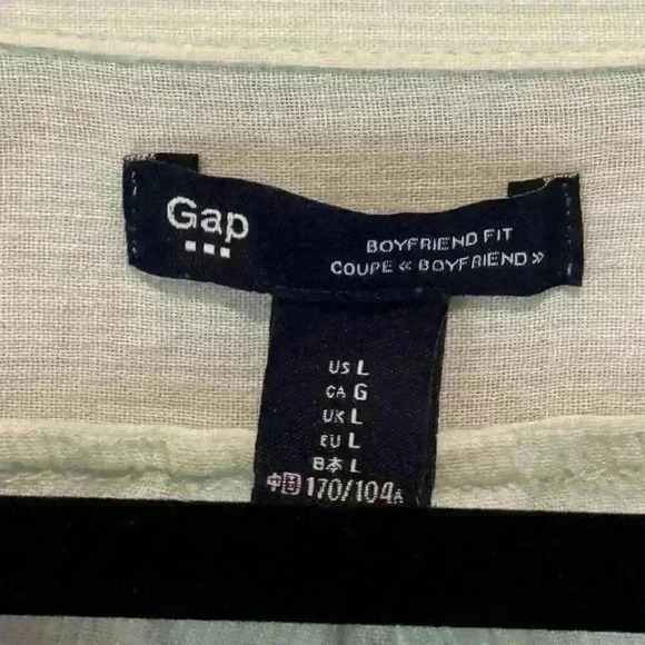 GAP Women's Boyfriend Fit Long Sleeve Mint Green Button-Up Size Large - Picture 3 of 6